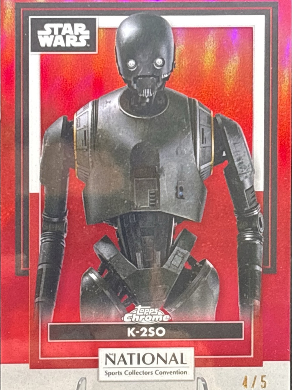 Topps Chrome Star Wars K-2SO Card - National Convention Red Prizm LE 4/5